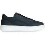 Manfield - Heren - Donkerblauwe nubuck sneakers