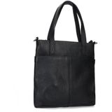 Manfield leren shopper zwart