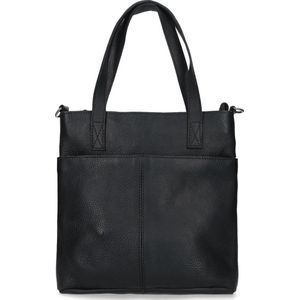 Manfield leren shopper zwart