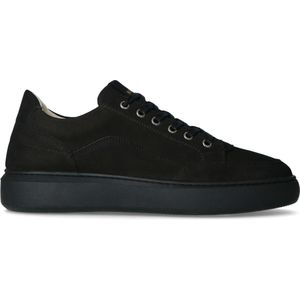 Manfield - Heren - Zwarte nubuck sneakers
