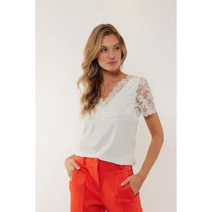 G-Maxx - Belicia - Top - Effen - Korte Mouwen - V-hals