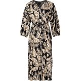 G-Maxx - Cindy - Jurk - Zwart/Sahara - Midimodel - Knoopsluiting