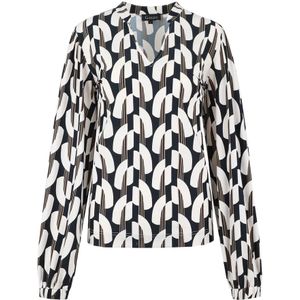 G-Maxx - Elles Blouse - Grafische Print - Losvallend Model - Vhals - Travelstof