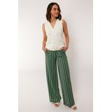 G-maxx - Marbella - Broek - Groen/Bruin - Polyamide/Elastaan