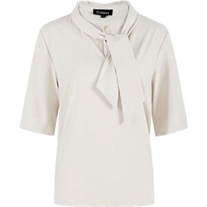 G-maxx - Marlene Top - Korte Mouwen - Strikkraag - Knoopsluiting - Polyamide