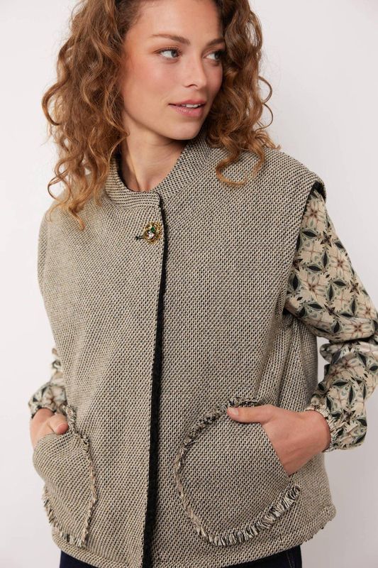 G-Maxx - Kamala - Gilet - Zwart - Dessin