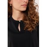 G-maxx - Marlene Top - Donkerrood - Korte Mouwen - Knoopsluiting