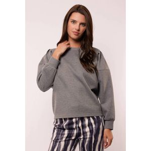 G-maxx - Sweater - Grijs Melange - Ronde Hals - Rechte Mouwen