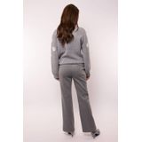 G-maxx - Sidonie - Wide Leg Broek - Grijs Melange - Regular Waist