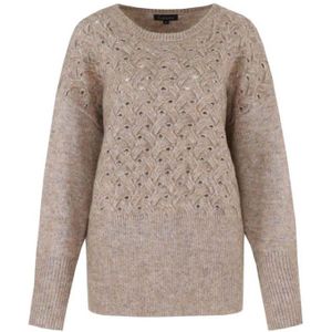 G-maxx - Shani - Gebreide Trui - Bruin - Grof Gebreid