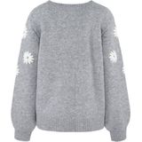 G-maxx - Zaina - Gebreide Trui - Grijs - Bloemenprint