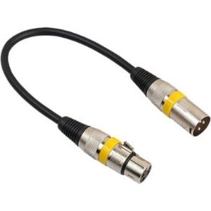 XLR (m) - XLR (v) audiokabel / zwart/geel - 0,30 meter