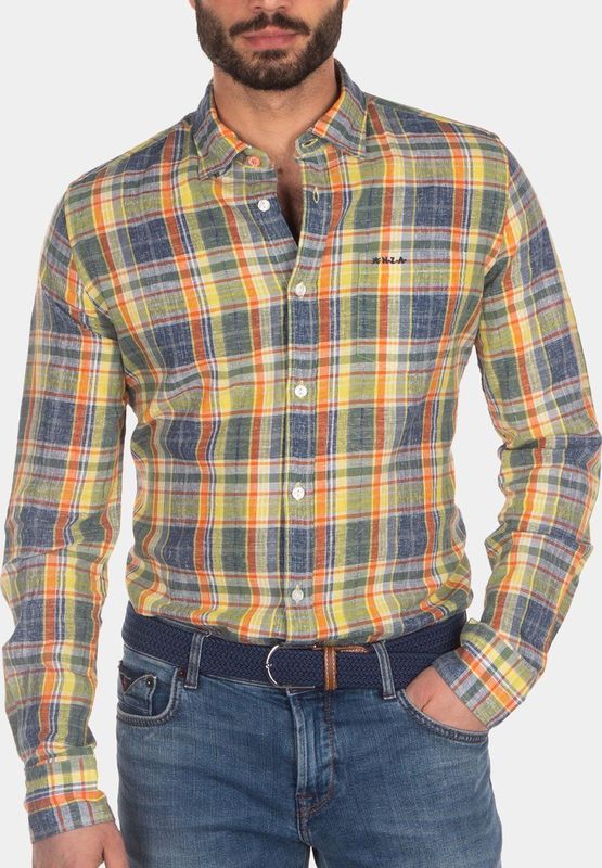 NZA - 23BN525 Ruapapa - Heren Overhemd - Fris Gekleurd - 50% Katoen 50% Linnen