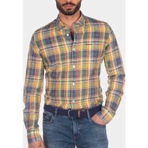 NZA New Zealand Auckland - Lange Mouw Overhemd - Blauw - Linnen