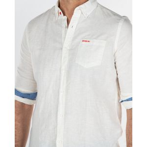 NZA New Zealand Auckland - Lange Mouw Overhemd - Gebroken Wit - Linnen