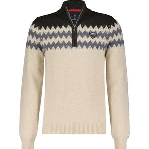 New Zealand - Ngaroto Pullover - Ecru - Wolmix met Halve Rits