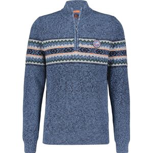 New Zealand Auckland - Half-zip Trui - Lichtblauw - 100% Katoen - Regular Fit
