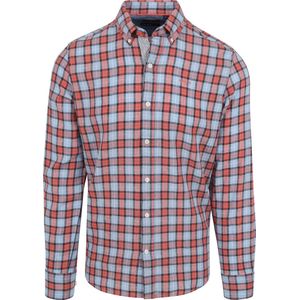 New Zealand - Casual Overhemd - Rood Geruit - Linnen-Katoen Mix