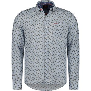 New Zealand - Sterren Overhemd - Blauw - 55% Linnen 45% Katoen