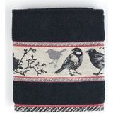 Bunzlau Castle | Keukendoek Vogels Zwart| 60.00 x 53.00 cm