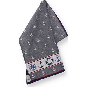 Bunzlau Castles-sTheedoek Maritime Donkerblauw| 65 x 65 cm