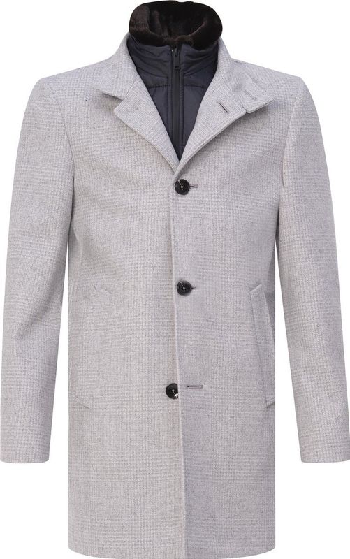 Nobel - Mantel - Zilvergrijs - Wol/Polyester/Polyamide