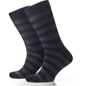 Dutch Dandies - Huissokken - Donkergrijs - Elegante Strepen