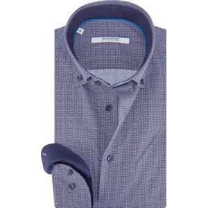 The BLUEPRINT - Casual Heren Overhemd - Lange Mouw - Blauw - Katoen