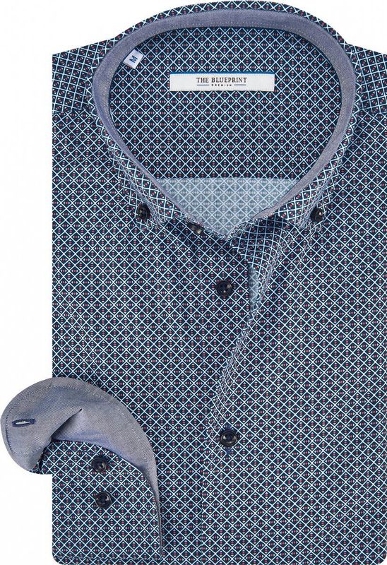 The Blueprint - Overhemd - Blauw - Katoen