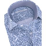 The Blueprint Premium - Casual Heren Overhemd - Lange Mouw - Blauw - Katoen