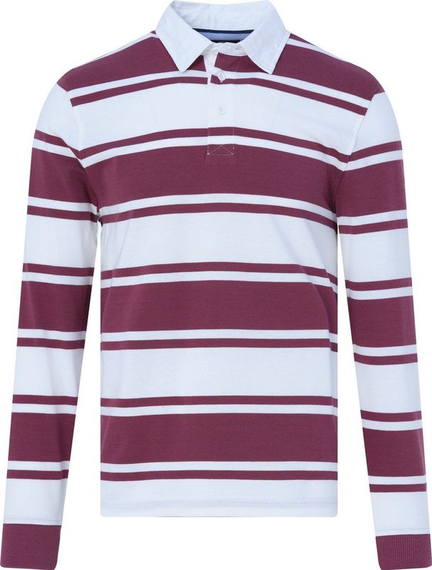 Campbell - Polo LM - Heren Polo - Lange Mouw - Nocturne Streep - 100% Katoen