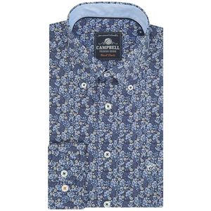 Campbell Classics - Casual Overhemd - Lange Mouwen - Blauw - Katoen