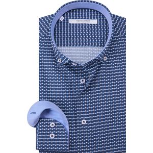 The Blueprint - Overhemd - Blauw - Katoen - Lange Mouwen