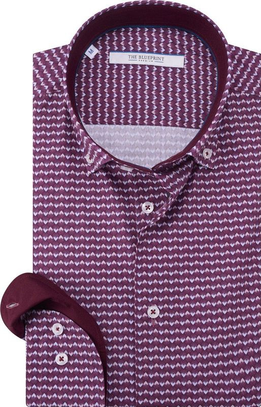 The Blueprint - Trendy Overhemd - Lange Mouwen - Kleur - Materiaal