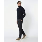 Campbell - Chino Broek - Blauw Ruitdessin - Katoen Polyester Viscose Elasthaan