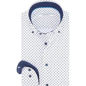 The BLUEPRINT - Premium - Korte Mouw Shirt - Stippenpatroon - Wit
