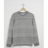 J.C. RAGS Rainer Trui - Lichtgrijs Gestreept - Ronde Hals