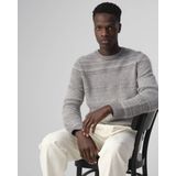 J.C. RAGS Rainer Trui - Lichtgrijs Gestreept - Ronde Hals