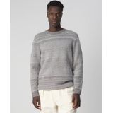 J.C. RAGS Rainer Trui - Lichtgrijs Gestreept - Ronde Hals