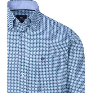 Campbell - Casual Overhemd - Storm Blue - 100% Katoen - Lange Mouwen