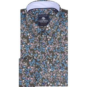 Campbell - Casual Overhemd - Black Forest - 100% Katoen