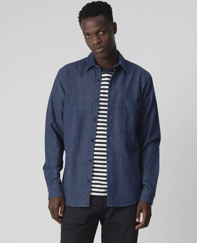 J.C. RAGS - Rix Casual - Overhemd - Blue Indigo - 100% Katoen