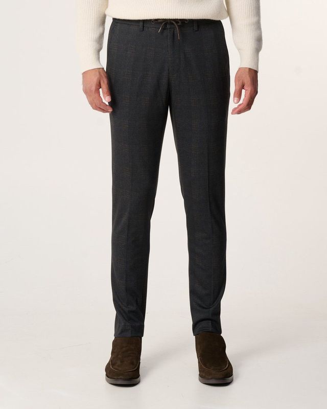 Campbell - Pantalon - Bruin - Geweven Materiaal - Regular Fit