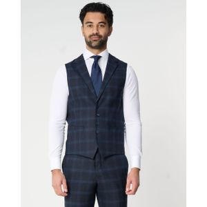 Recall - Gilet Heren - Navy grote ruit