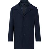 Campbell - Mantel - Navy - Ruit - 48% Polyester, 36% Polyamide, 16% Nylon