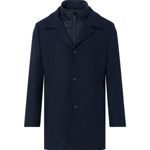 Campbell - Mantel - Navy - Ruit - 48% Polyester - 36% Polyamide - 16% Nylon