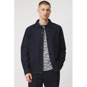 J.C. RAGS Overshirt Roux - Dark Blue Katoen met Kraag en Borstzak
