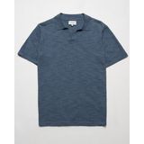 Campbell - Nelson Polo - Korte Mouwen - Night Sky - 73% Katoen, 27% Linnen