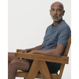 Campbell - Nelson Polo - Korte Mouwen - Night Sky - 73% Katoen, 27% Linnen