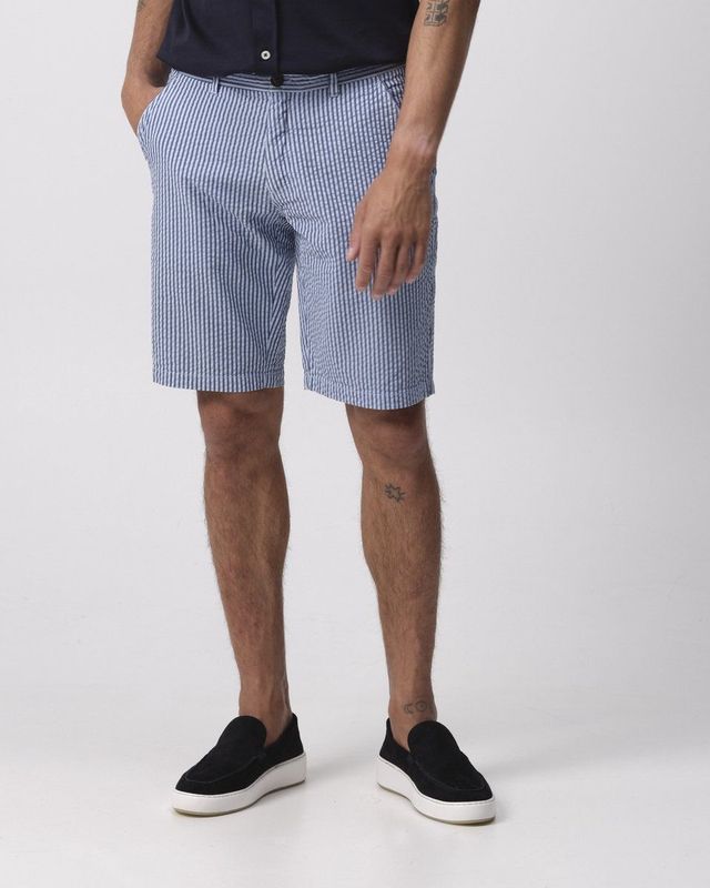 Campbell - Seerford Short - Korte Broeken - Chambray Blue - Streep